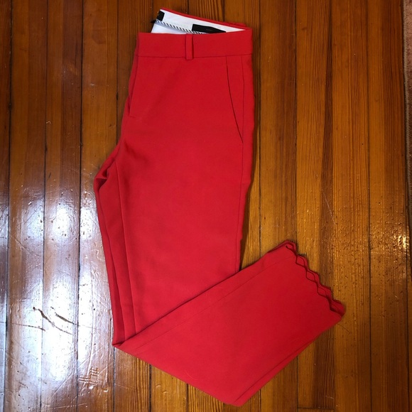 Avery Straight-Fit Scalloped Ankle Pant - Picture 6 of 6